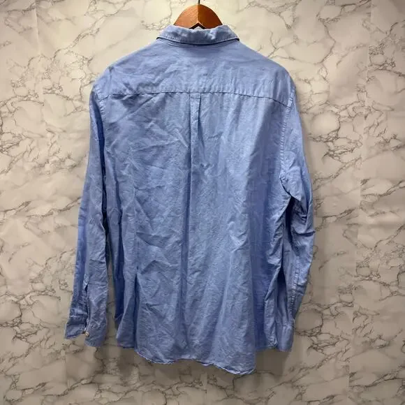 Tasso Elba Island Linen Blend Men’s Shirt sz XL Blue #G930 - Picture 4 of 9